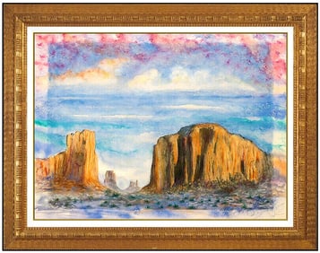 Brett Livingstone Strong Original Watercolor Painting Signed Western Landscape