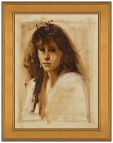 Nancy Chaboun Original Oil Painting On Canvas Female Portrait Framed Artwork SBO