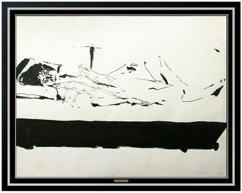 Wayne Thiebaud Original Ink Drawing Signed Female Portrait Framed Authentic Art