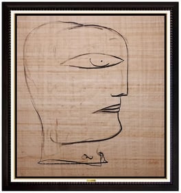 JAMALI Original Pigmentation Cubism Profile Signed Abstract Portrait Painting