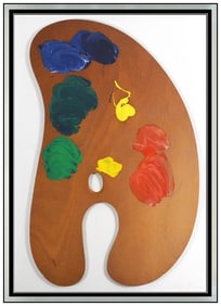 Jim Dine Painted Artist Palette Hand Signed Modern Framed Painting Framed Art