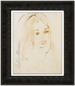 LeRoy Neiman Original Ink Drawing Signed Playboy Playmate 21 Club Framed Artwork