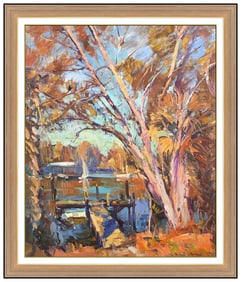 Robert Gruppe Original Oil Painting On Canvas Landscape Signed Framed Artwork
