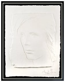 Frank Gallo Cast Paper Relief Sculpture Hand Signed Portrait Artwork