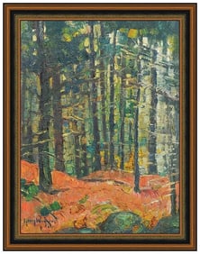 Guy Carleton Wiggins Original Oil Painting On Canvas Board Landscape Framed
