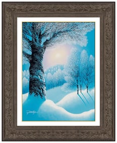 Jon Rattenbury Original Winter Landscape Acrylic Painting On Canvas Signed Art