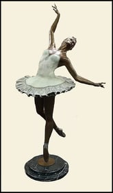 MARIO JASON Original BRONZE SCULPTURE Aurora Signed Female Ballerina LARGE 84"H