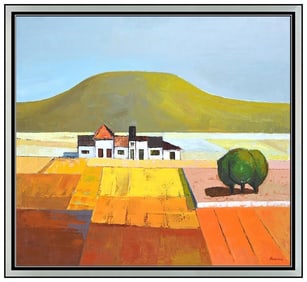 John Mancini Large Original Oil Painting On Canvas Signed Landscape Framed Art