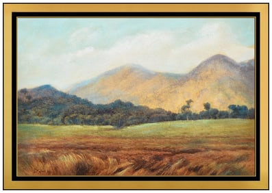 John B Mather Original Mountain Landscape Watercolor Painting Signed Framed Art