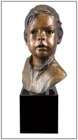 Glenna GOODACRE Original BRONZE SCULPTURE Sophie Female Child Figurative Signed
