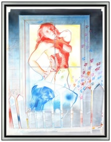 Jerry Ott Large Original Painting Signed Female Figurative Signed Framed Artwork