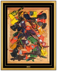 ARMAN Pierre Fernandez Original Accumulation of Paint Brush Sculpture Signed Art