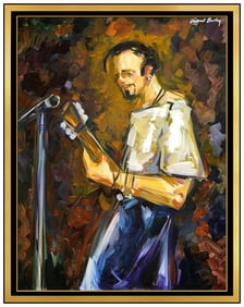 Clifford Bailey Large Original Acrylic Painting On Canvas Signed Framed Musician
