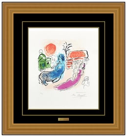 Marc Chagall Original Maternite Au Centaure Lithograph Hand Signed Framed Art