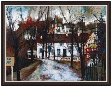 Michel De Gallard Large Original Oil Painting On Canvas Signed French Landscape