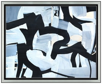 Michael Loew Original Acrylic Painting Signed Contemporary Abstract Framed Art