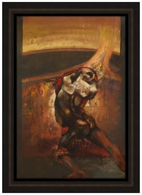 Daniel Diaz Original Oil Painting on Canvas Board Figure Signed Artwork Framed