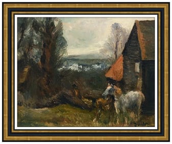 Ronald Ossory Dunlop Original Painting Oil On Canvas Landscape Animal Signed Art