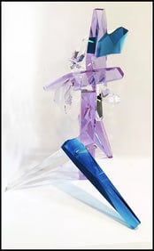 Grant Miller Original Glass Sculpture Abstract Crystal Signed Large Modern Art
