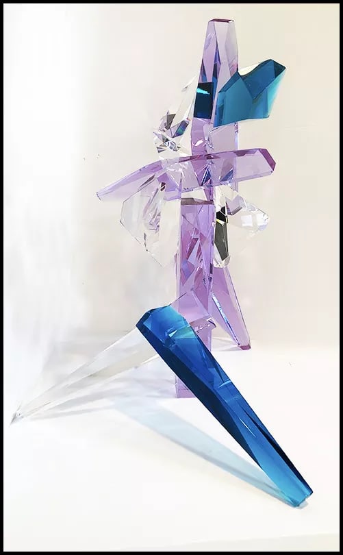 Grant Miller Original Glass Sculpture Abstract Crystal Signed Large Modern Art (1 of 3)