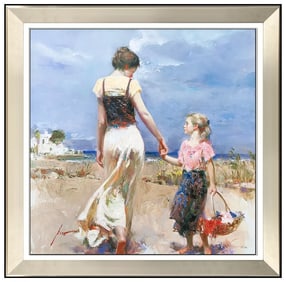 PINO Daeni Original Embellished Giclee on Canvas Large Signed Lets Go Home Art