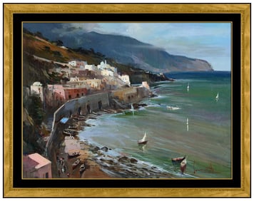 Claudio Simonetti Original Oil Painting on Canvas Landscape Signed Framed Art