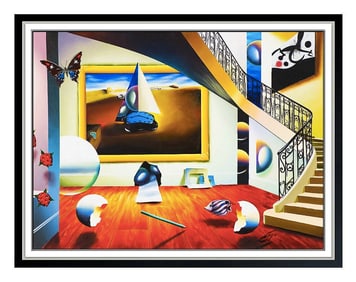 FERJO Large Original Painting On Canvas Signed Interior Miro Fernando Oliveira