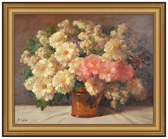 Rudolph Colao Large Original Still Life Painting On Canvas Oil Signed Rudy Art