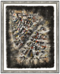 Dan Miller Original Mixed Media Signed Abstract Landscape City Framed Artwork