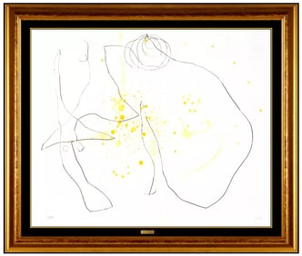Joan Miro Flux De L'Aimant 14 Color Etching Aquatint Hand Signed Abstract Framed