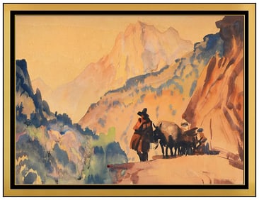 Frank N Wilcox Original Watercolor Painting Landscape Signed Framed Artwork