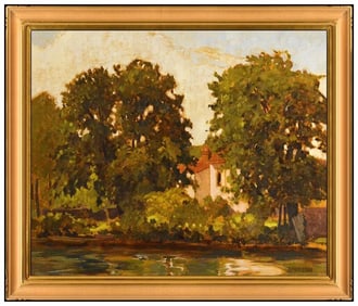 Barry McCuan Original Oil Painting On Canvas Signed Water Landscape Framed Art
