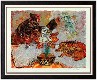 Theo Tobiasse Color Lithograph Hand Signed Rare Hans Christian Andersen Artwork