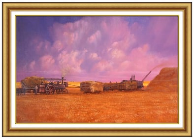 Raymond Ray Knaub Original Landscape Painting Oil On Canvas Signed Framed Art