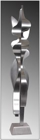 Lyle London Original Bronze Steel Sculpture Signed Undulating Column Signed Art