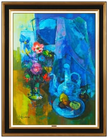 Jose Palmeiro Oil Painting On Canvas Signed Modern Still Life Original Artwork