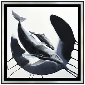 Robert Wyland Large Original Watercolor Painting Signed Sealife Whale Artwork
