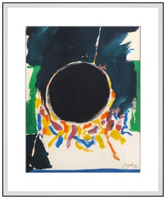 James Hiroshi Suzuki Original Oil Painting On Paper Geometric Signed Framed Art
