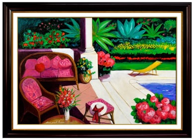 Dennis Paul Noyer Large Oil Painting On Canvas Original Lifestyle Signed Artwork
