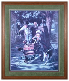 Bob Byerley Help On The Way Original Signed Color Lithograph Doctor Framed Art