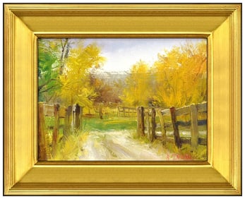 Bill Inman Original Oil Painting On Board Western Landscape Signed Framed Art