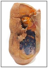 Jon Kuhn Original Blown Glass Sculpture Vase Signed Modern Artwork John Cube