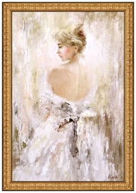 Rasa Musteikiene Kluonius Large Original Oil Painting On Canvas Signed Portrait