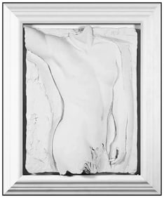 Bill Mack Valiant Detail Original Bonded Sand Relief Sculpture Signed Nude Art