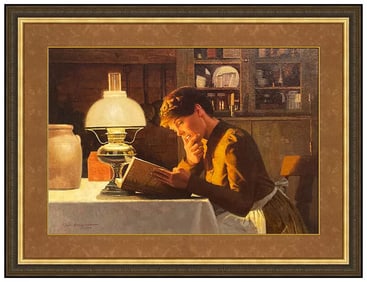 Donald Don Spaulding Large Original Portrait Painting On Board Signed Framed Art