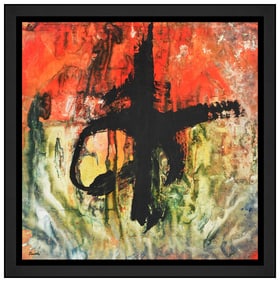Jamali Rare Original Giclee 3292 Hand Signed Modern Abstract Artwork Framed