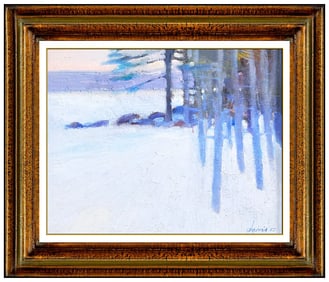 Michael Davis Oil Painting Canvas Signed Original Winter Landscape Framed Art