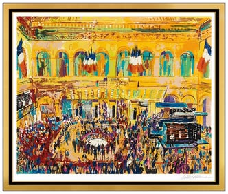 Leroy Neiman Large Color Serigraph Paris Bourse Stock Exchange Hand Signed Art