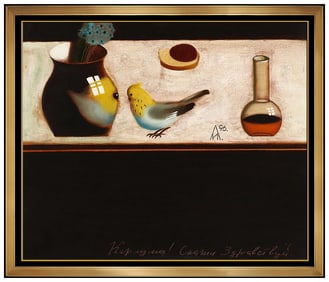 Ivan Lubennikov Original Oil Painting On Canvas Signed Still Life Framed Artwork