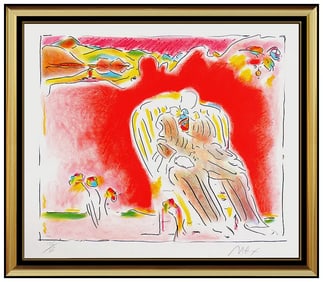 Peter Max The Garden Vintage Color Silkscreen Hand Signed Pop Art Dega Man Sbo